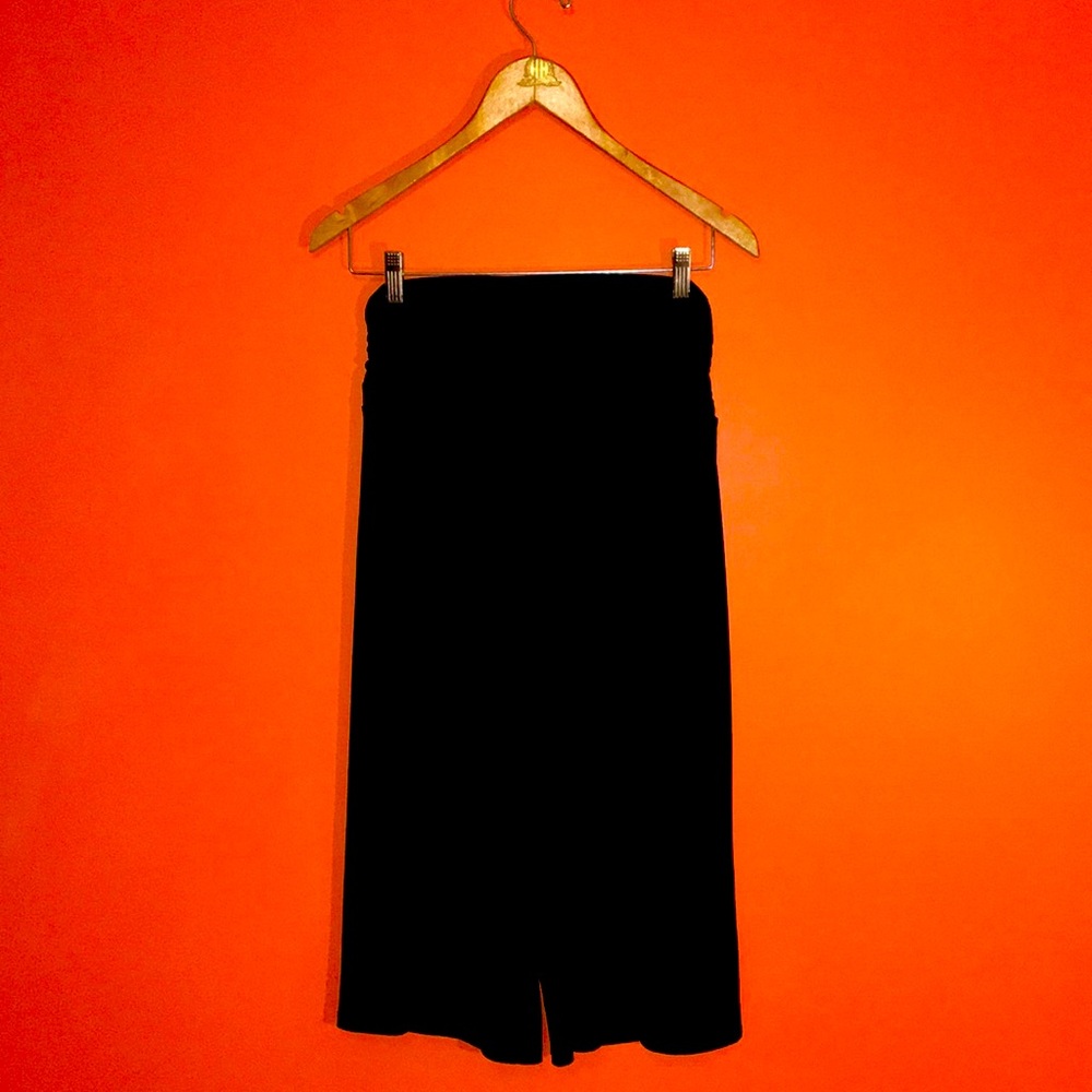 Black Wide Leg Gaucho Kool-Lots Capri Length Comfy Summer Pants Petite Medium